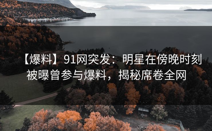 【爆料】91网突发：明星在傍晚时刻被曝曾参与爆料，揭秘席卷全网