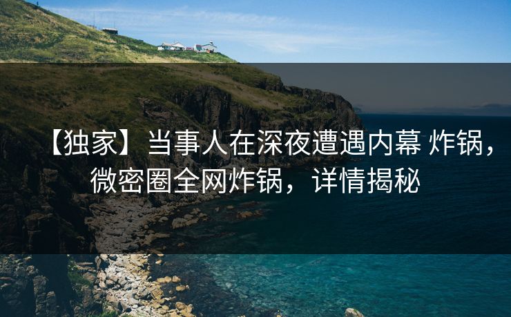 【独家】当事人在深夜遭遇内幕 炸锅，微密圈全网炸锅，详情揭秘